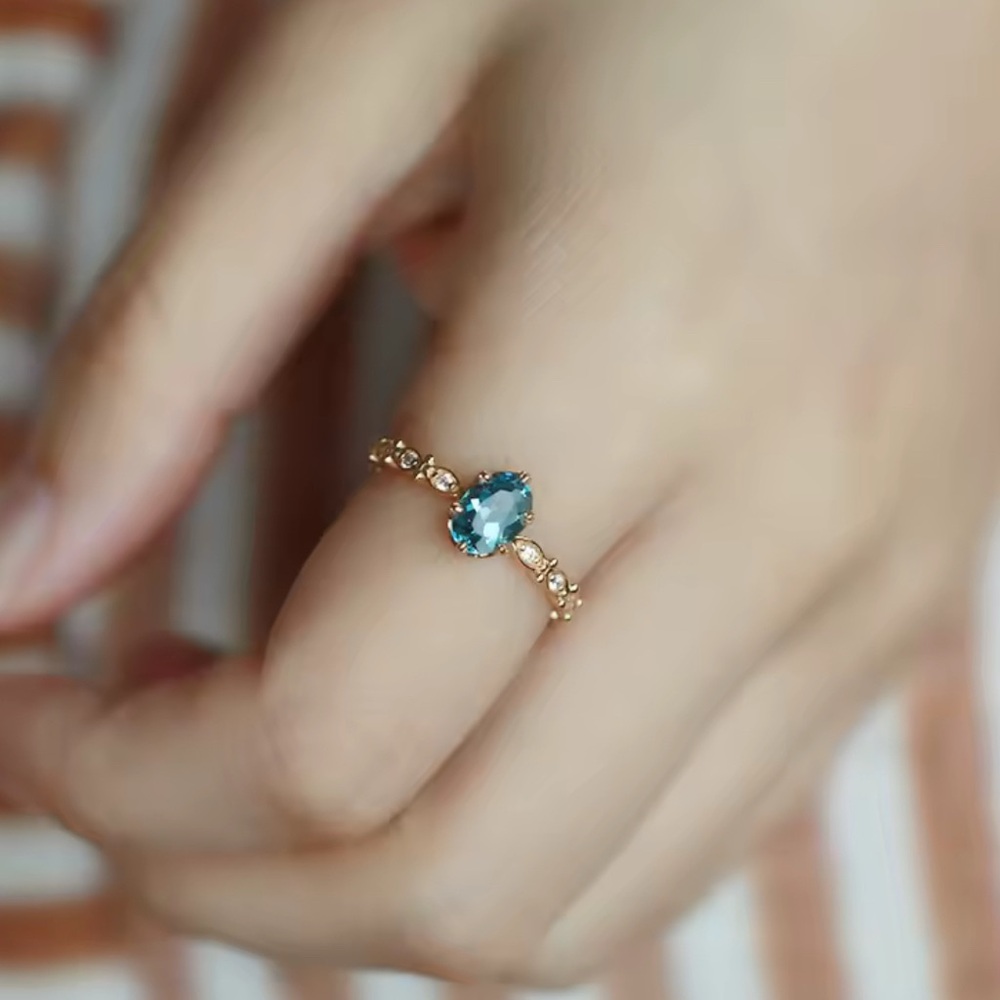 14k Gold Plated over Sterling Silver Topaz Ring Size 7